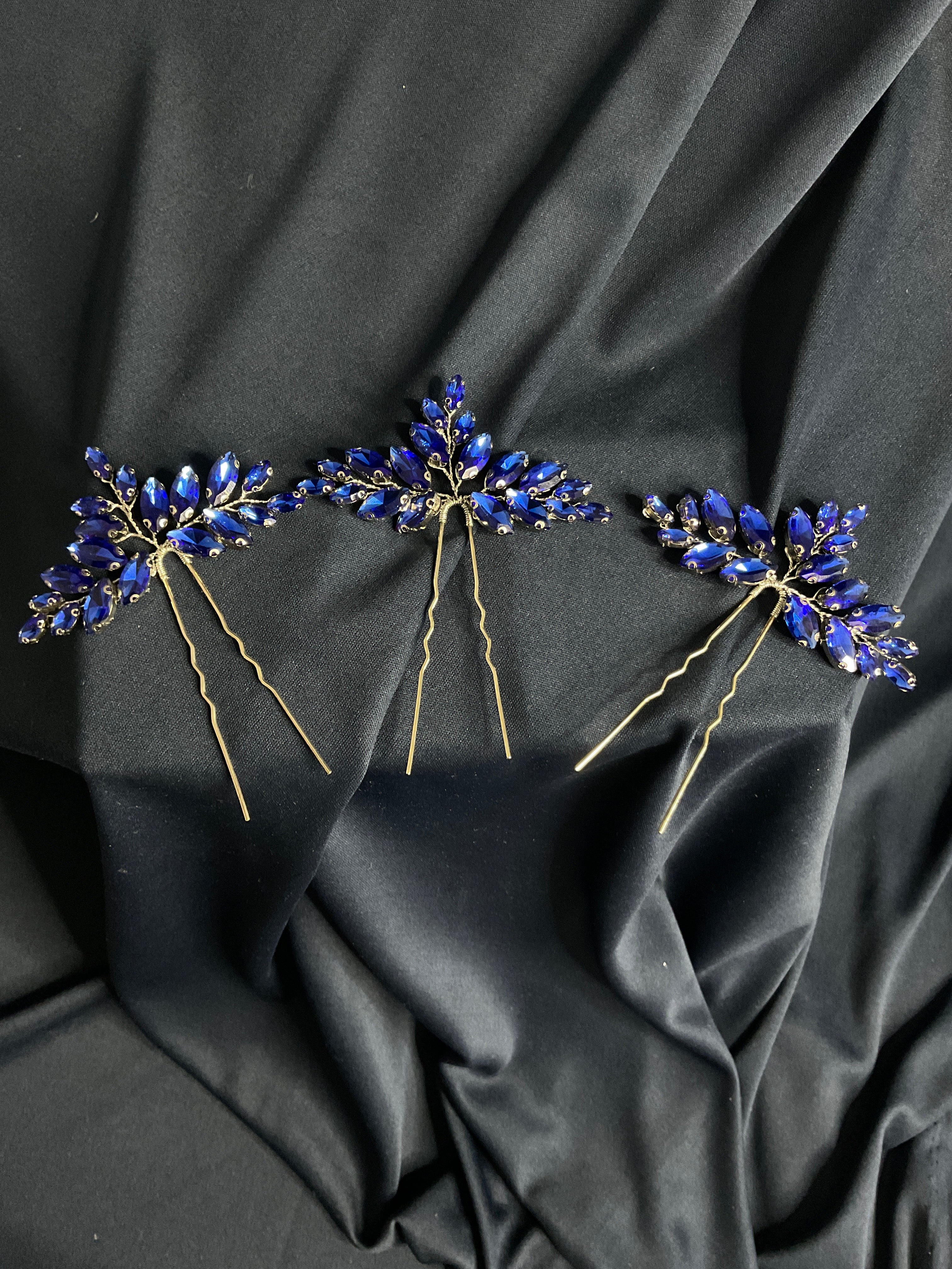 Tocado juego de dos azul