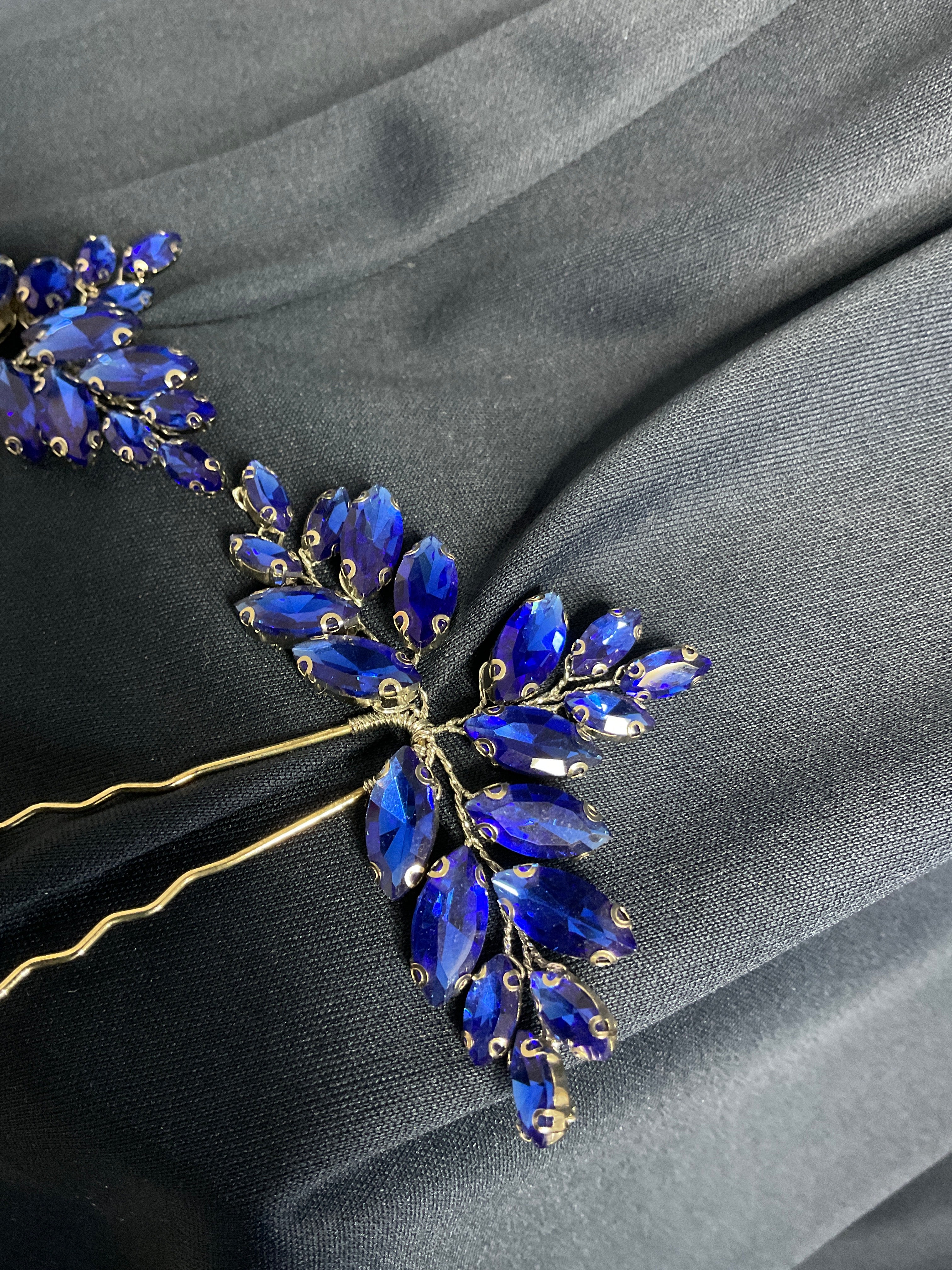 Tocado juego de dos azul