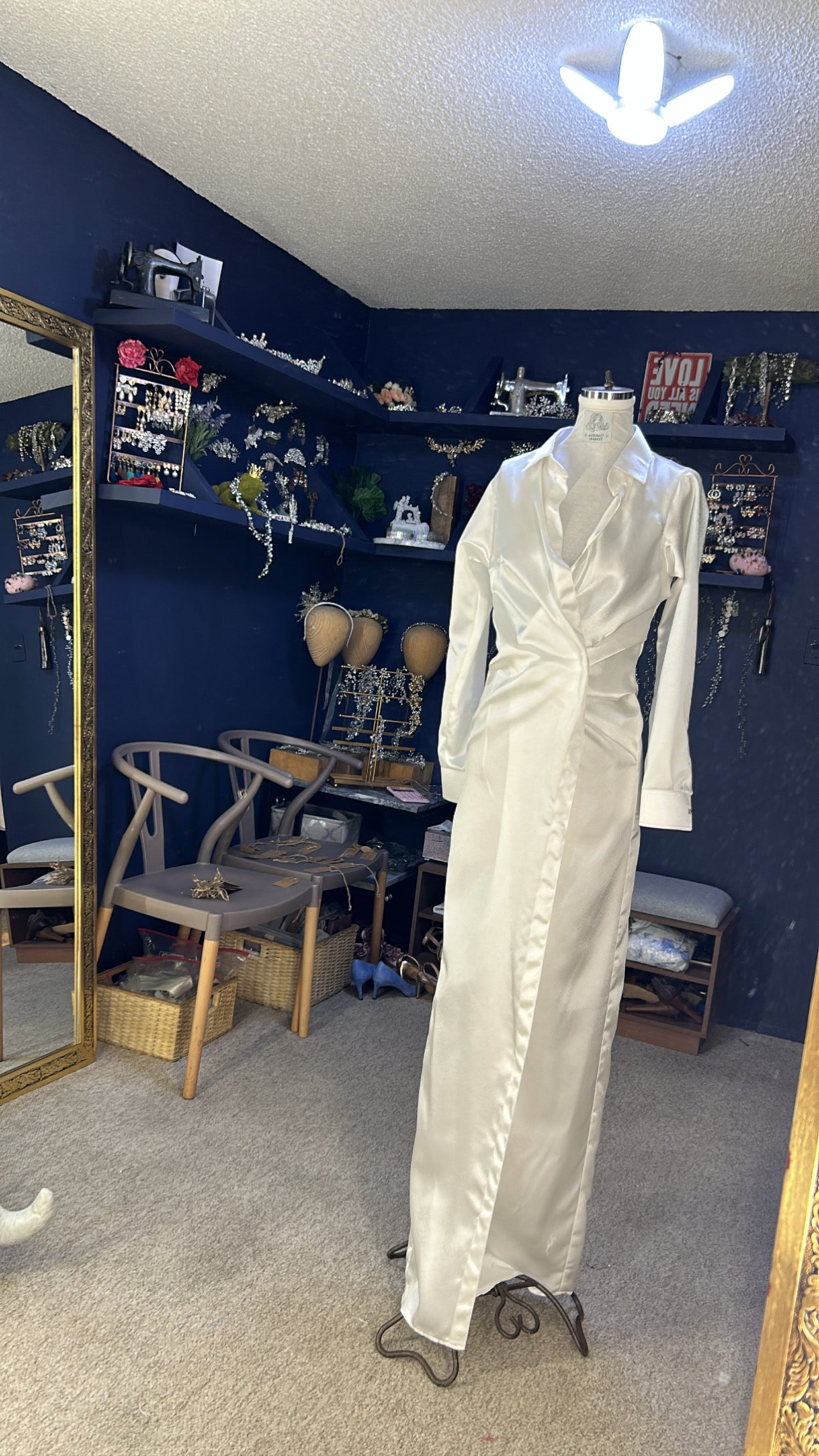 Camisero blanco satin vestido de novia