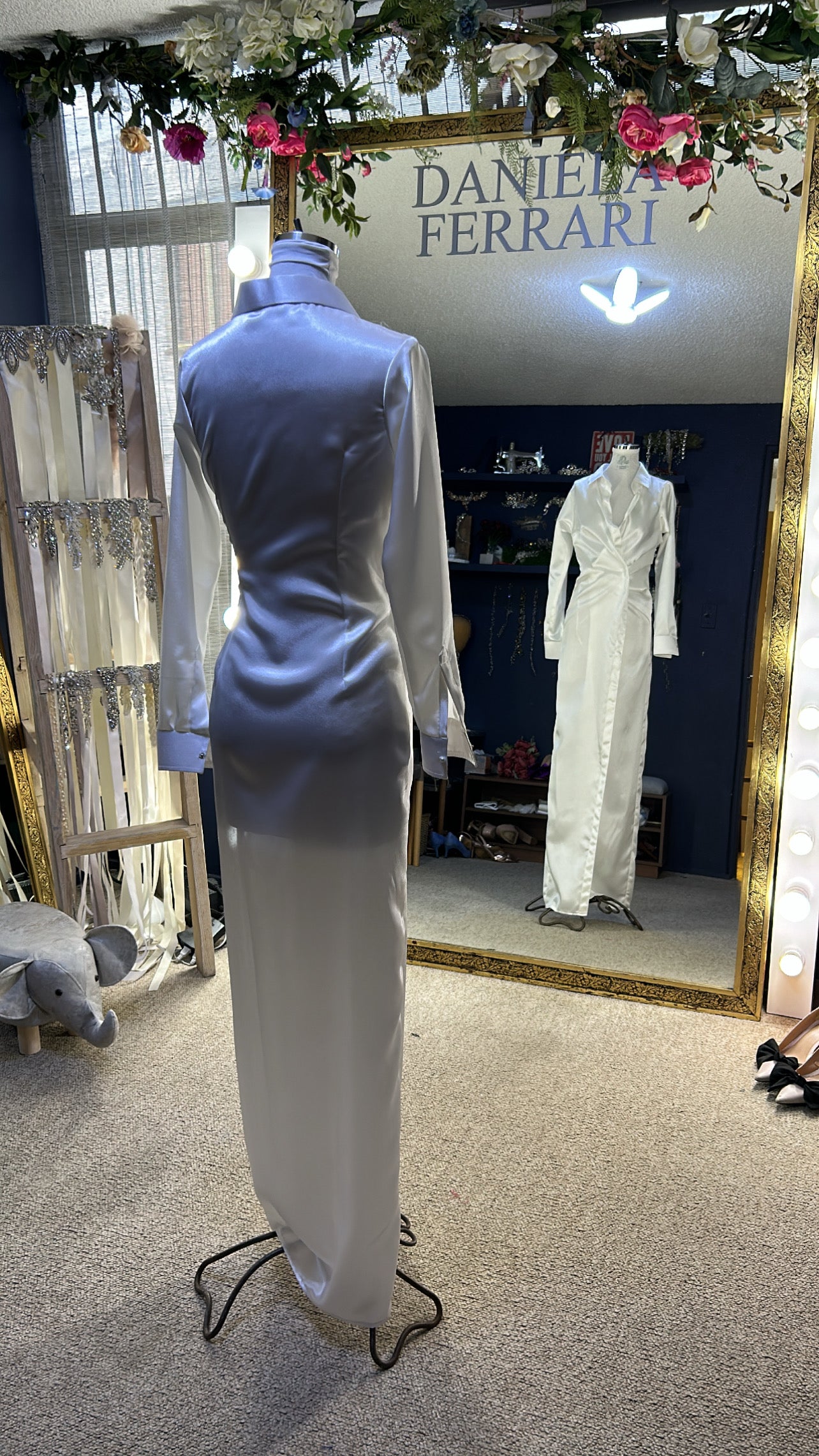 Camisero blanco satin vestido de novia