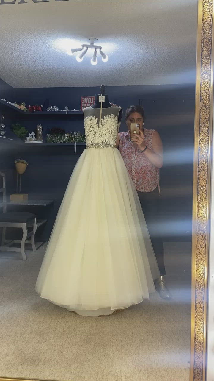 Garriré vestido de novia transparencias