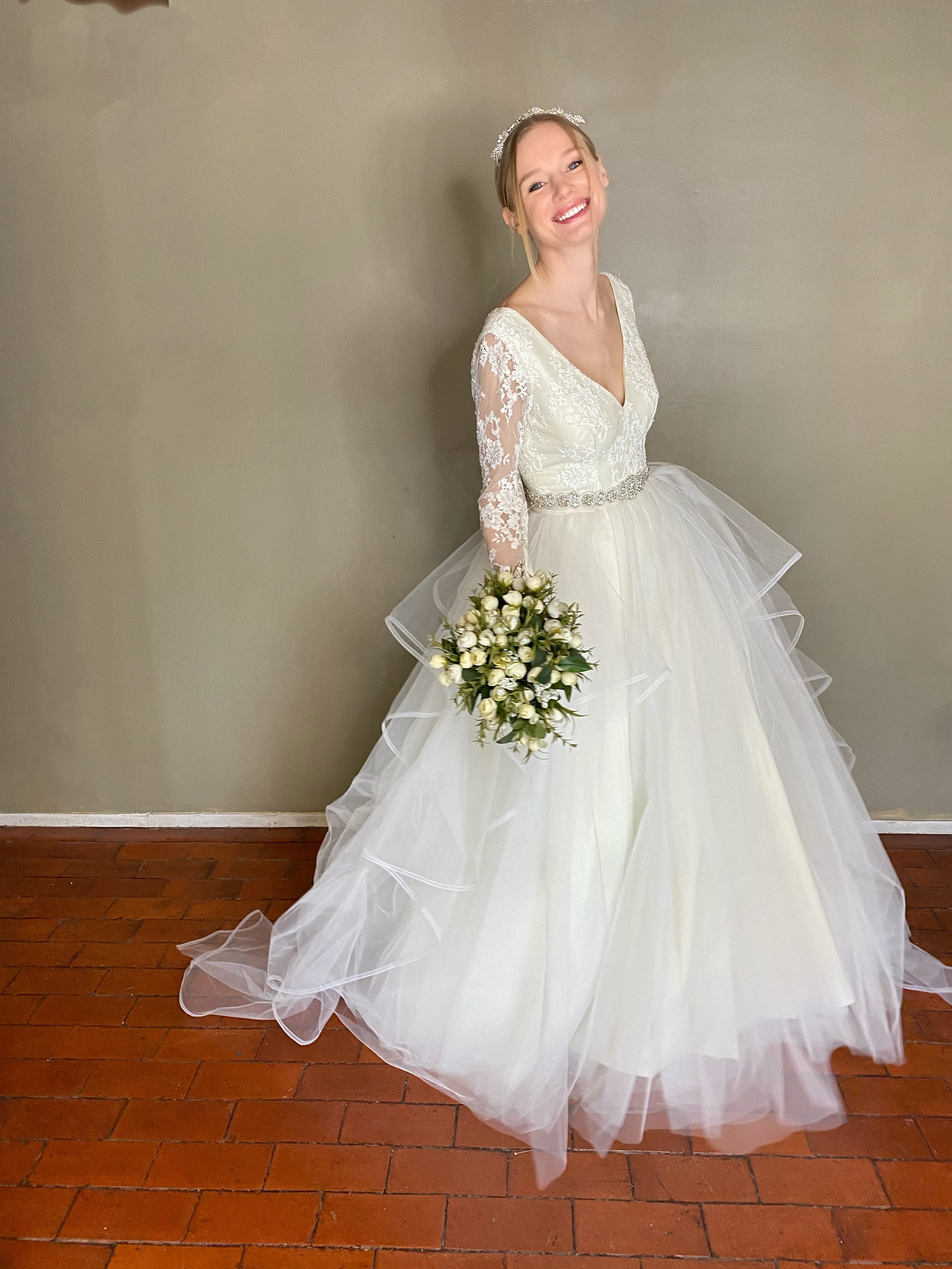 Cauda olanes tulle desmontable novia