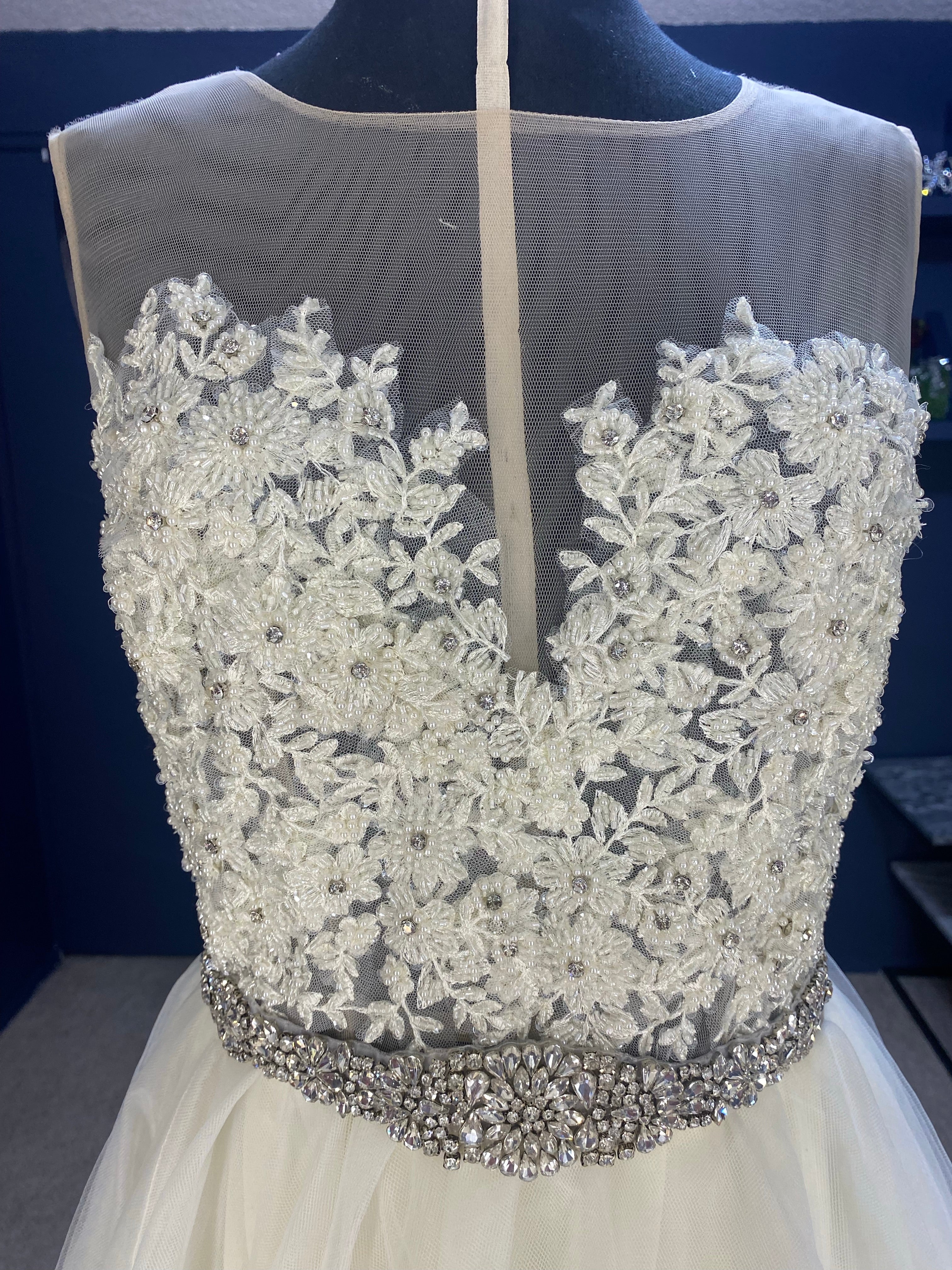 Garriré vestido de novia transparencias