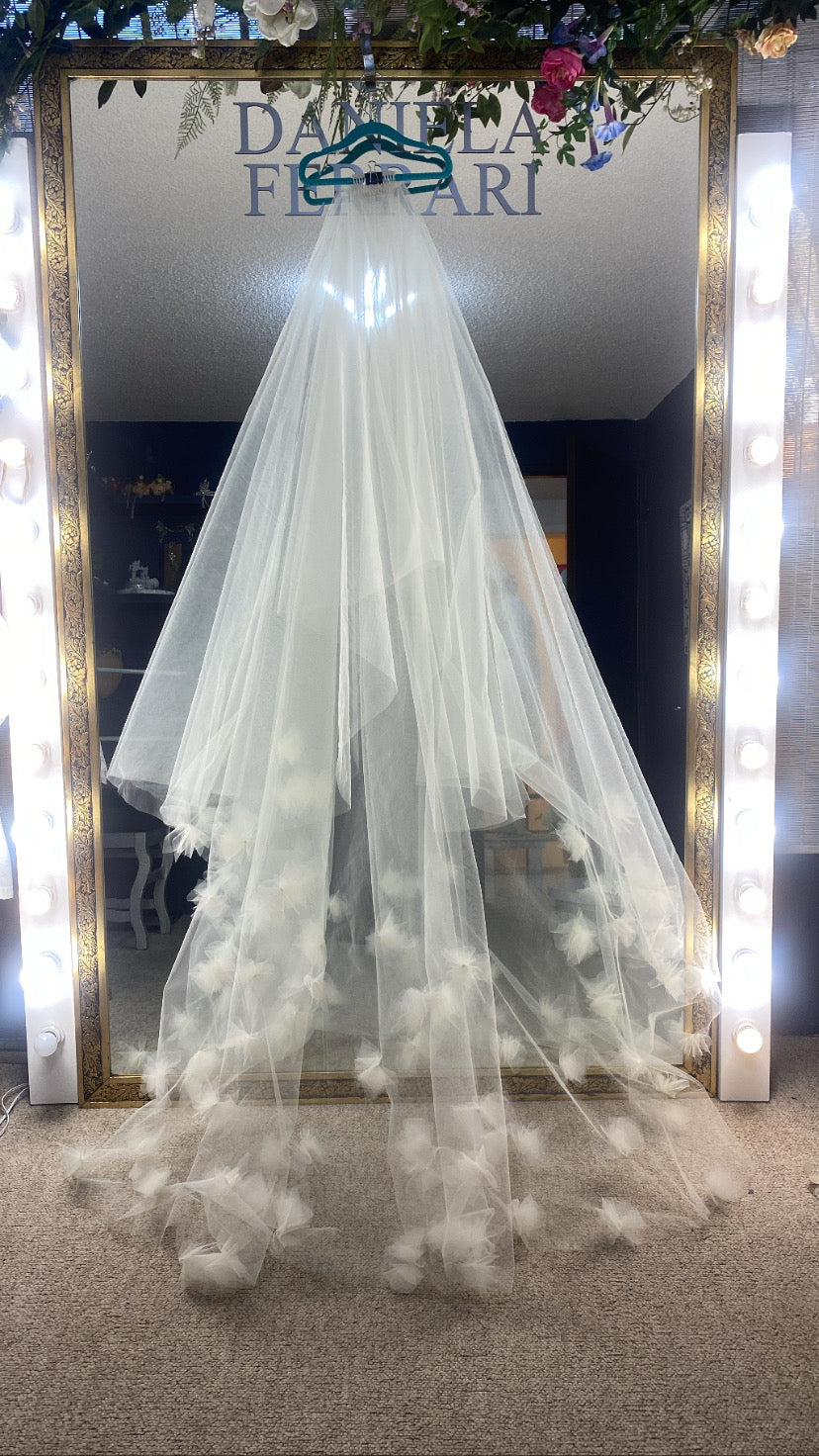 Velo pompones 2mts más velado