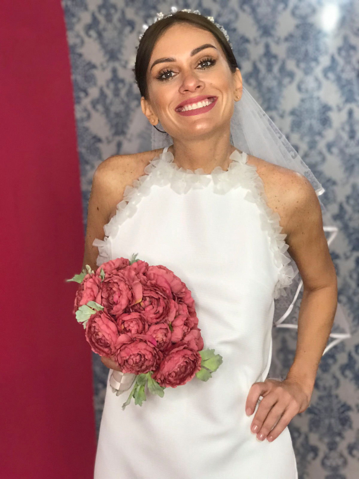 Shorty flores Vestido de novia organza SOLD