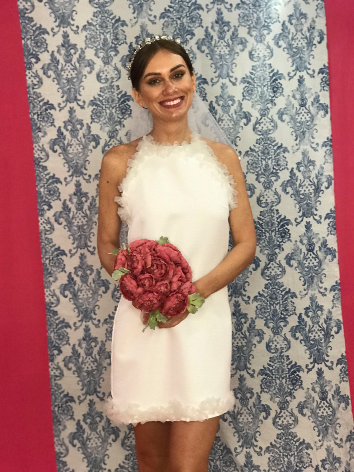 Shorty flores Vestido de novia organza SOLD