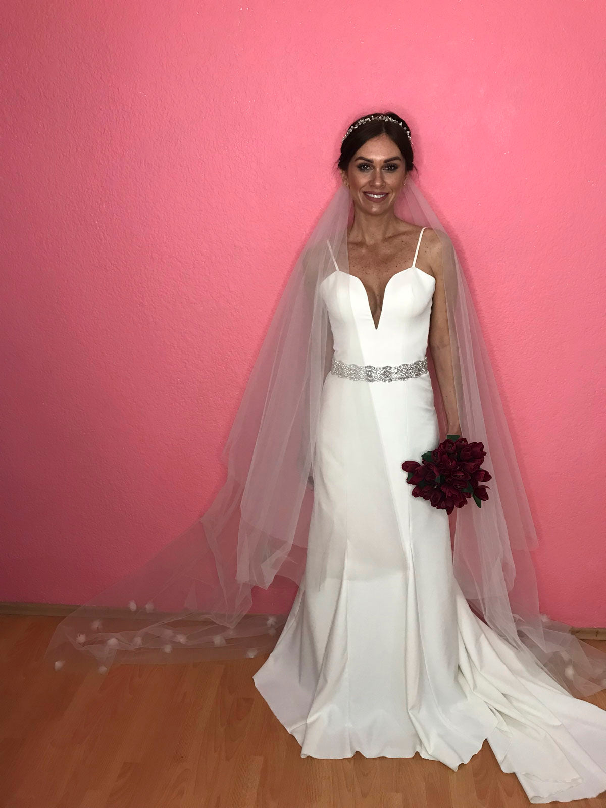 Thalias Vestido de novia crepe básico