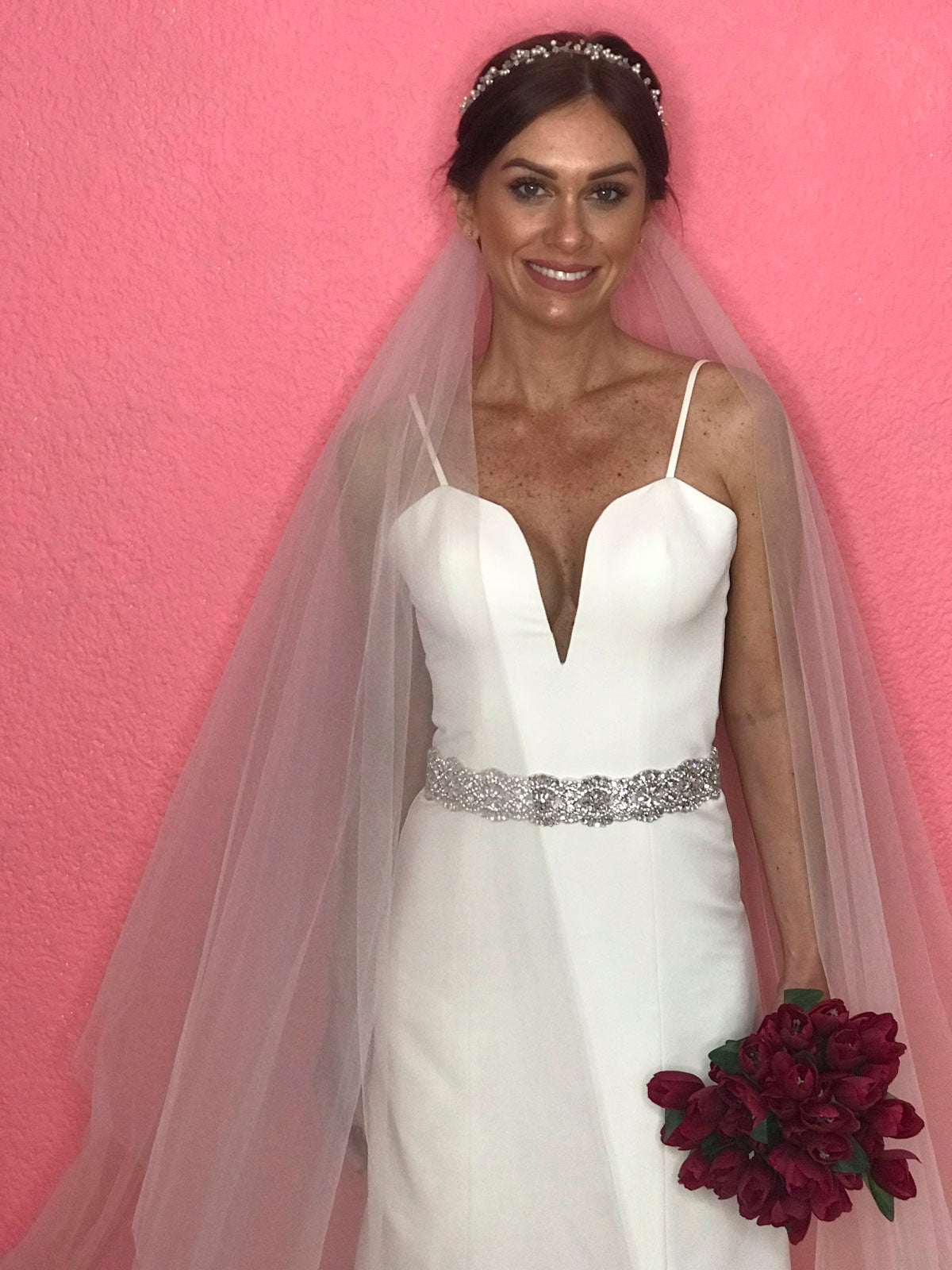 Thalias Vestido de novia crepe básico
